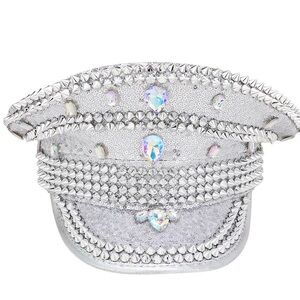 Rhinestone Pointed Spike Studded Captain Hat